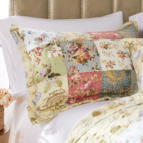 100% Cotton Patchwork Quilt and Pillow Sham Set L21472