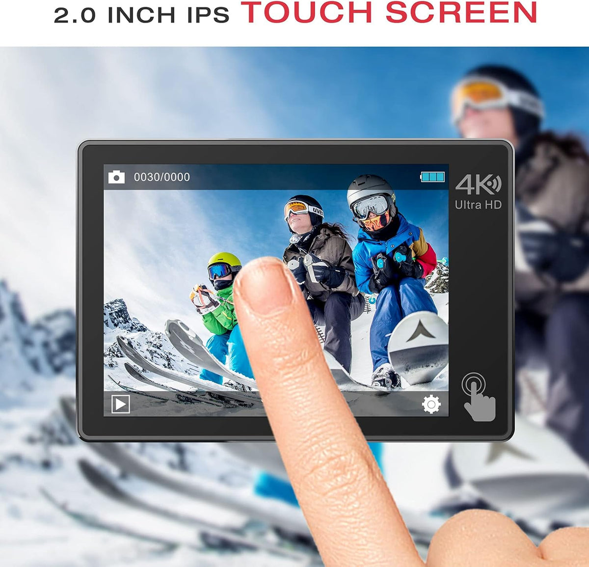 4K Waterproof Action Camera with 2 Batteries E493