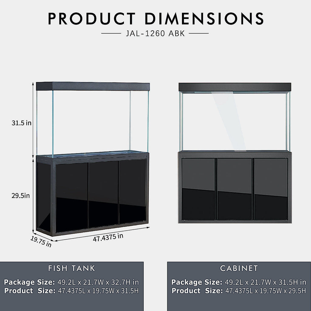 135 Gallon Tempered Glass Aquarium Black R933