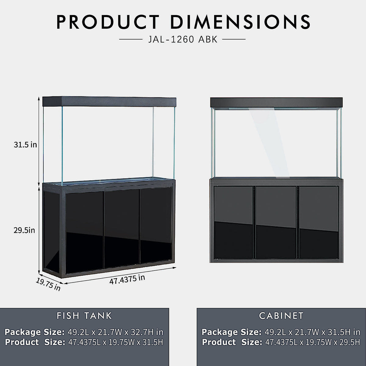 135 Gallon Tempered Glass Aquarium Black R933