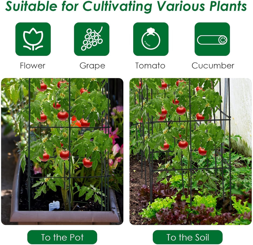 4 Pack 39 Inches Tall Square Plant Support Cage M195167