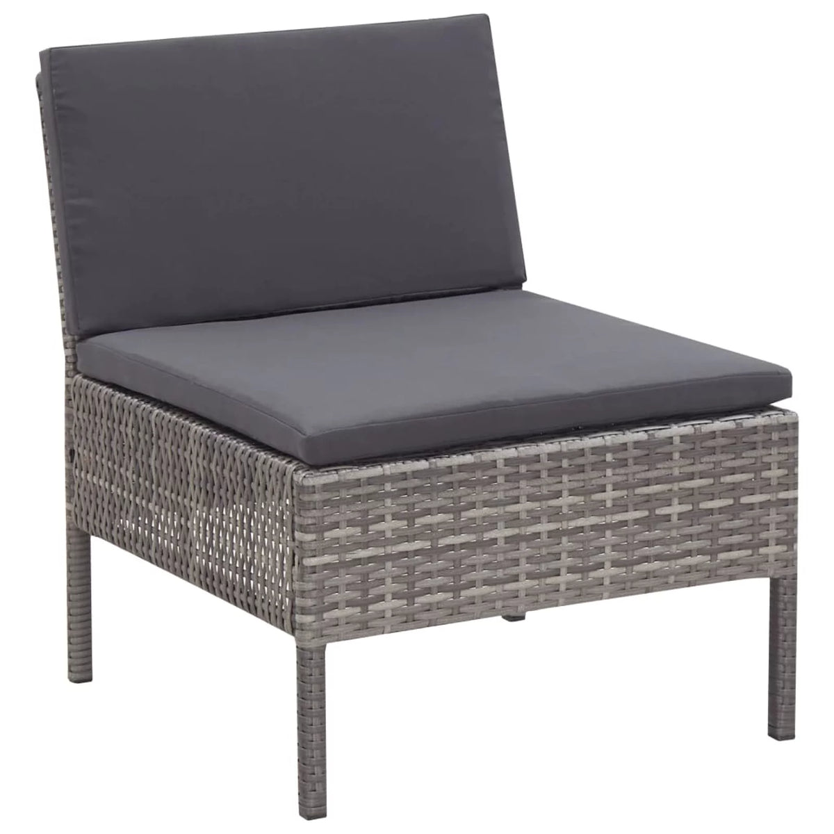5 Piece Gray Poly Rattan Patio Sofa Set with Coffee Table Y7717