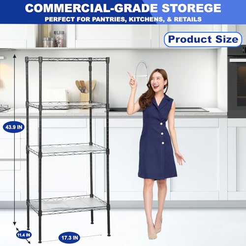 3 Tier Adjustable Metal Storage Shelf 450 lbs Capacity NSF Certified Black M72766