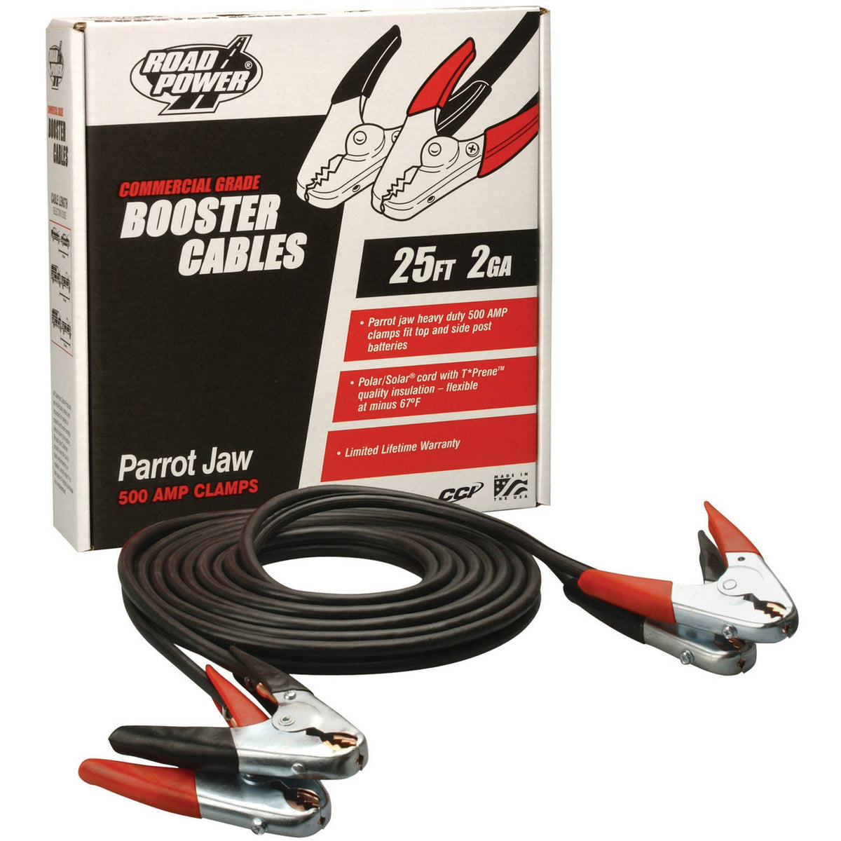 25' 2-Gauge Ultra-Heavy-Duty Battery Booster Cables J3134