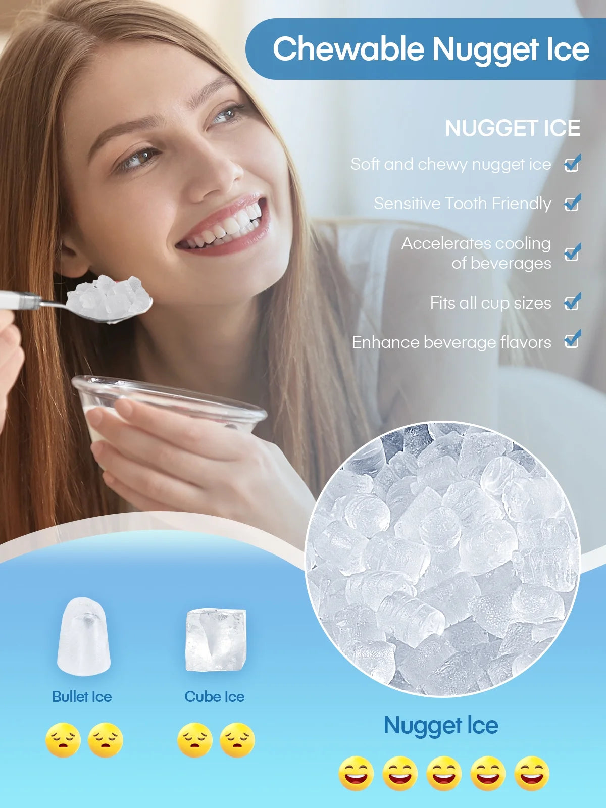 Stainless Steel Countertop Pellet Ice Maker W1947