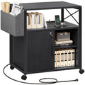 Black Lateral File Cabinet with Charging Station W655