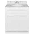White Bathroom Vanity 30 inch with White Marble Top Q14171