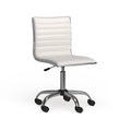 Chrome Contemporary Office Chair - White Q808