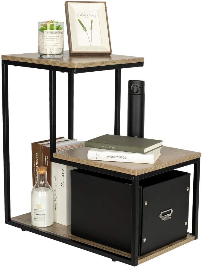 Black Lifting Top Nightstand with 2 Drawer Storage P80834