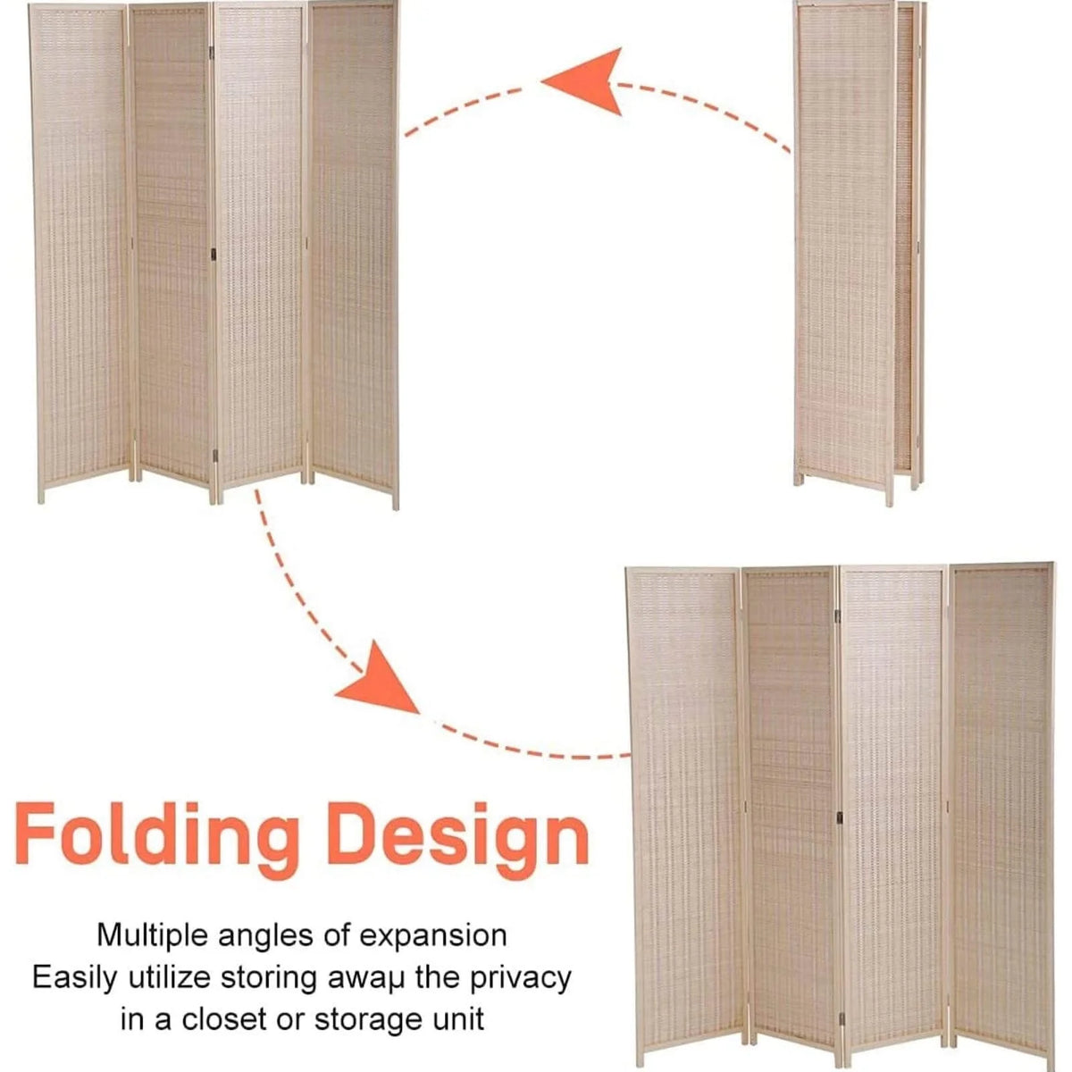 4 Panel Folding Privacy Screen B851