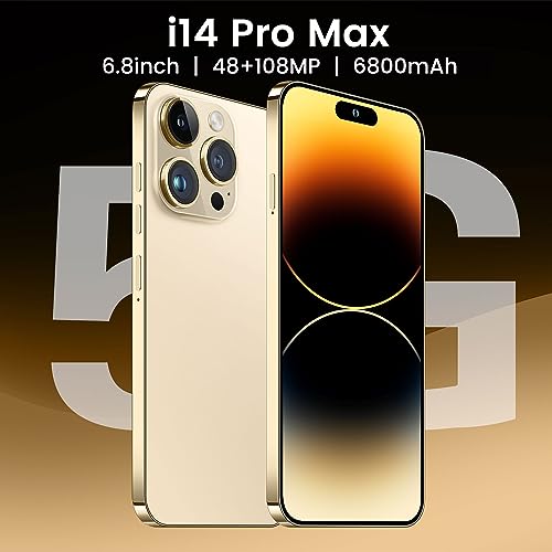Unlocked Cell Phone 6.82" HD Screen 6+256GB Android 13 Smartphone Dual SIM Gold F710