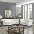 White Tufted Sofa L6110