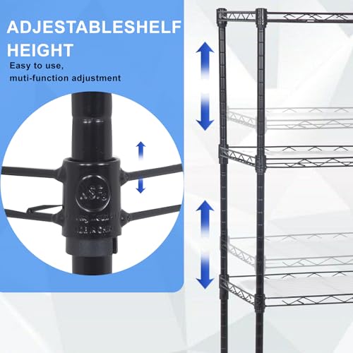 3 Tier Adjustable Metal Storage Shelf 450 lbs Capacity NSF Certified Black M72766