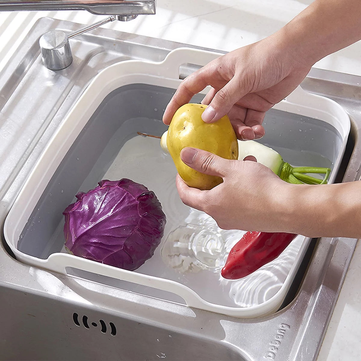 Collapsible Dish Tub with Drain Plug O521734