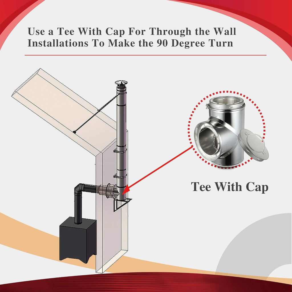 6" Diameter 304 Stainless Steel All Fuel Class-A Double Wall Insulated Chimney Pipe B758