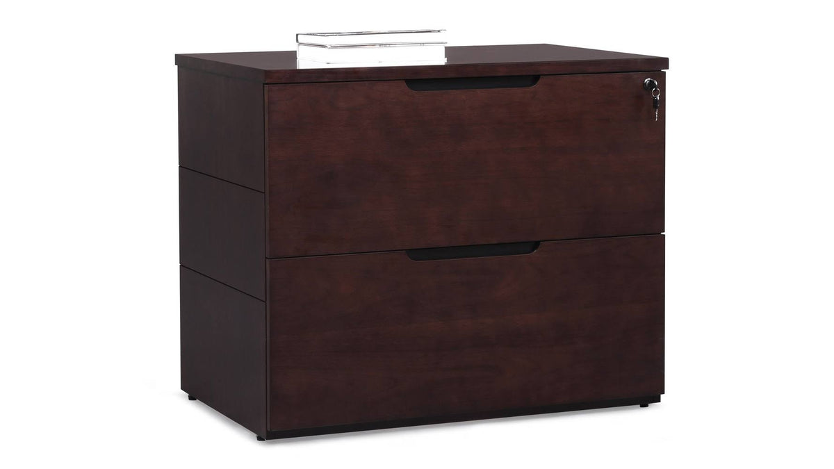 2 Drawer Lateral Filing Cabinet Dark Walnut J307
