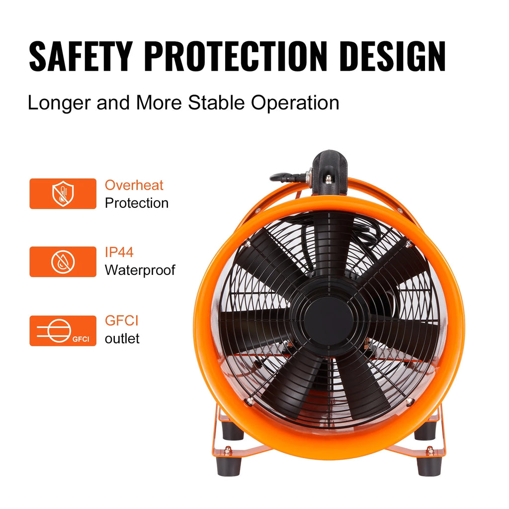 16" Portable Industrial Extractor Fan Blower with 33ft Duct Hose W92995