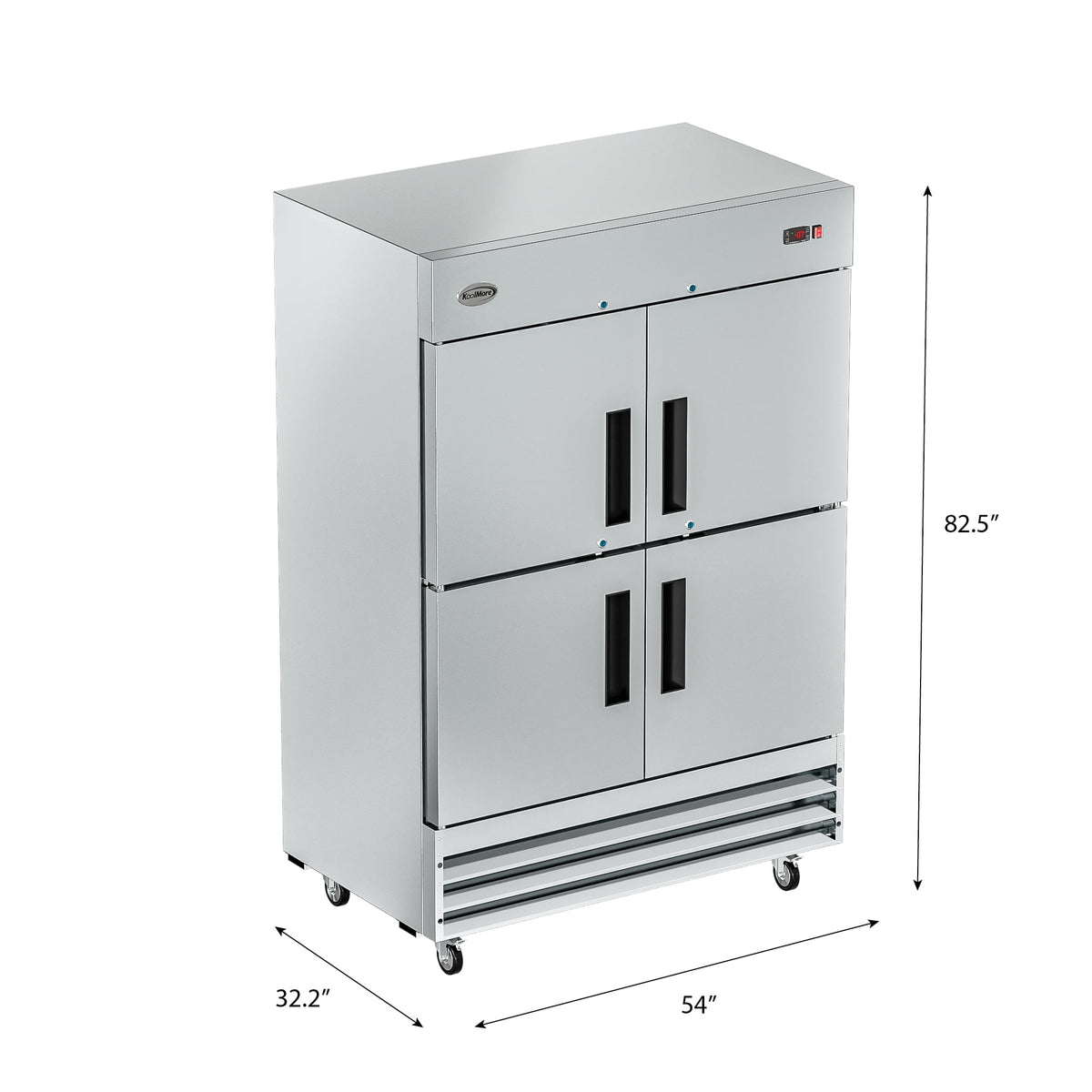54 in. Commercial Stainless Steel Solid Half Door Reach-In Freezer, 47 cu. ft. P9197