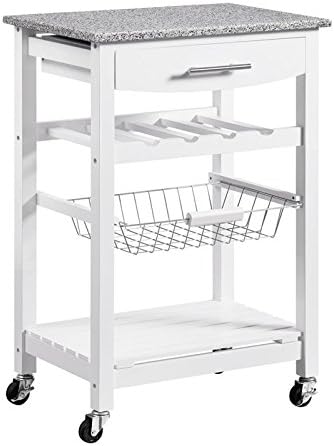 Green Rolling Kitchen Island Microwave Cart with Storage P998601