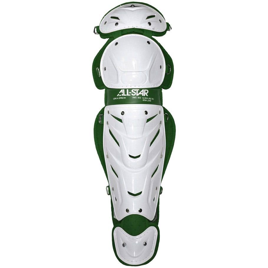 14.5x22 Softball Leg Guards in White/Dark Green Q3594