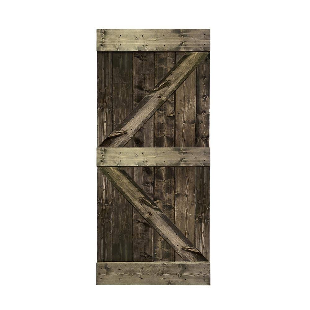 Espresso Solid Knotty Pine Wood Interior Sliding Barn Door Slab Y16059