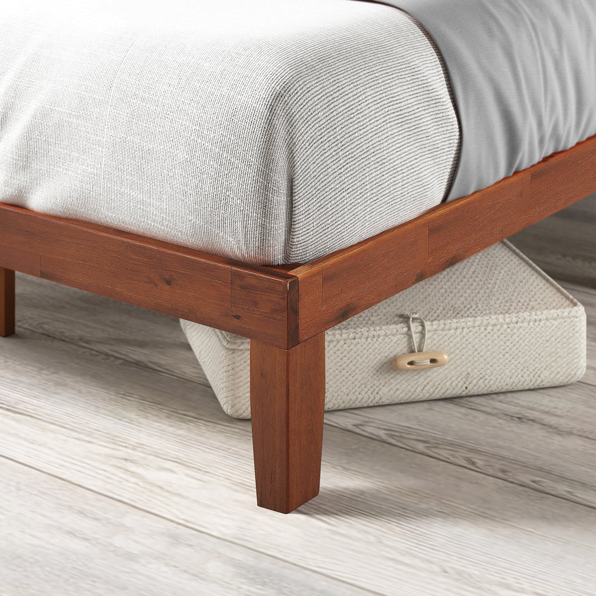 12" Wood Platform Bed Frame, Cherry, Twin A7753