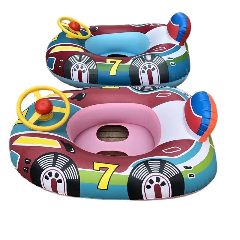 Inflatable Baby Swimming Rings Seat Sun Shade Toddler Swim Circle Water Toys B833129