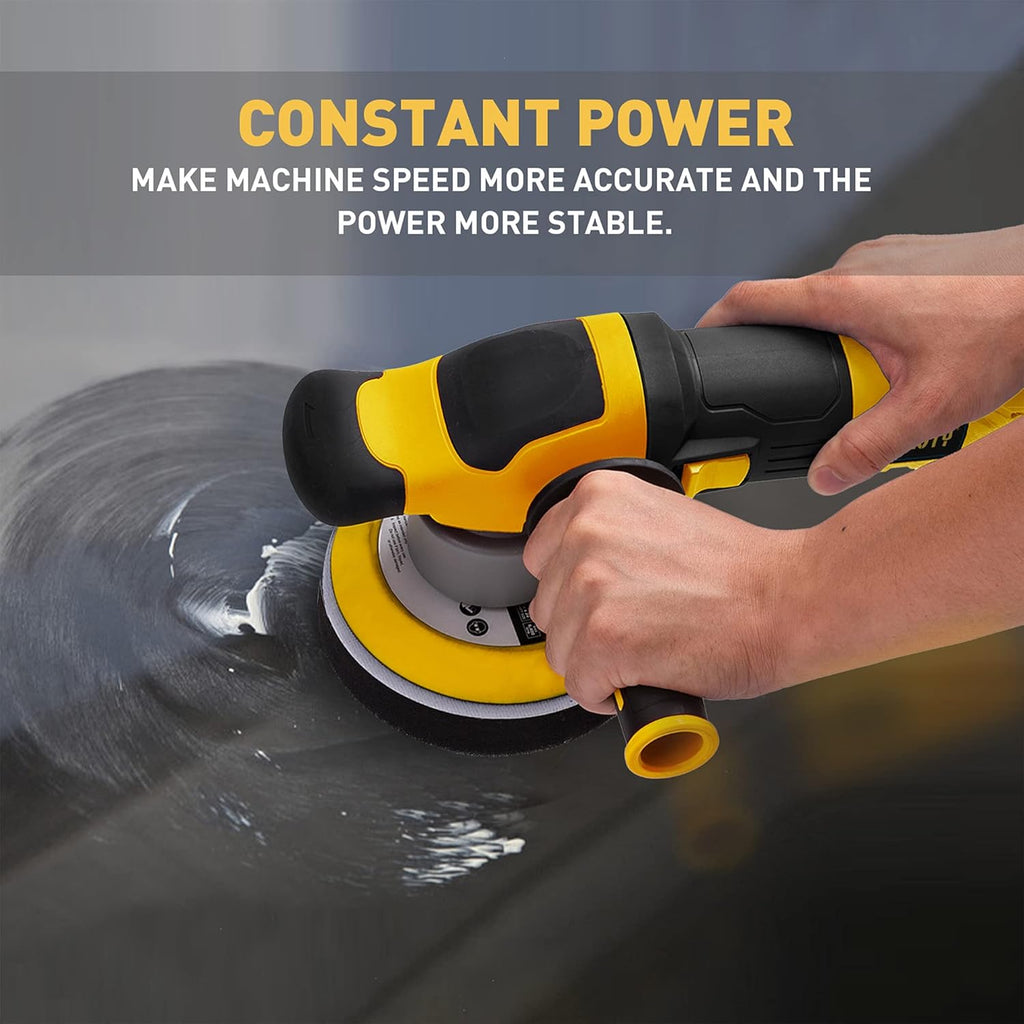 6-inch Variable Speed Dual Action Polisher with Detachable Handle U7645