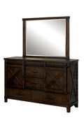 Dark Walnut Solid Wood Dresser with Mirror D1204