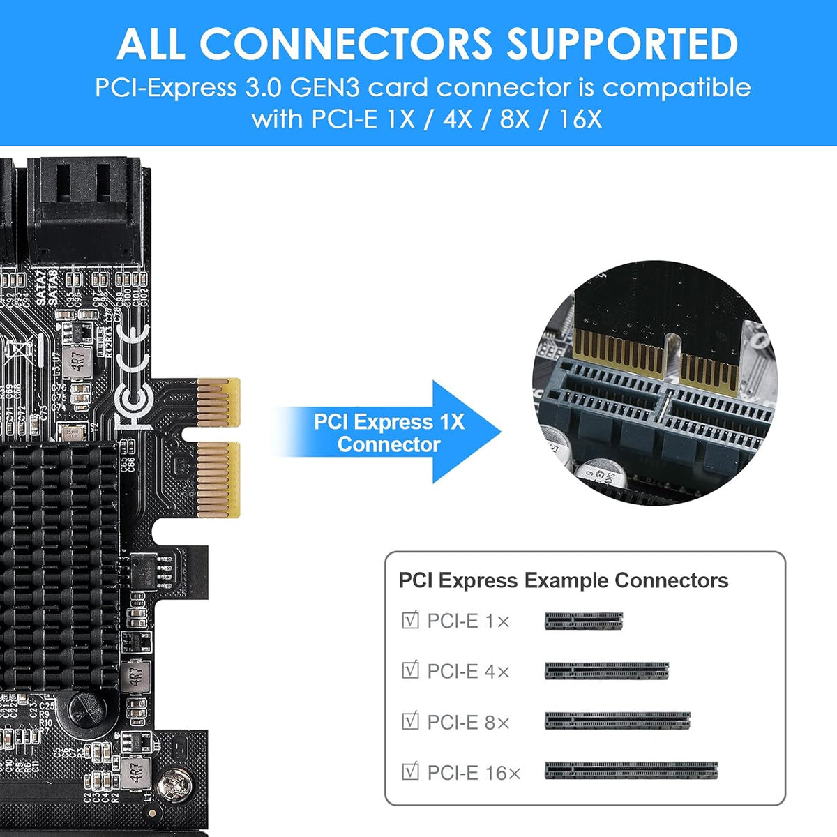 PCIe SATA Card 8 Ports G7685
