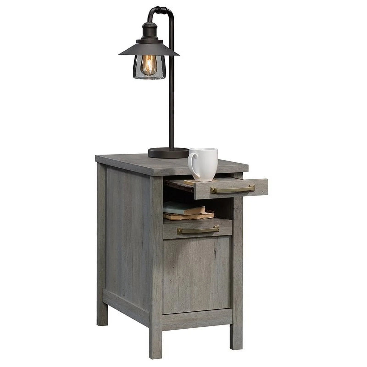 1-Drawer Coastal Engineered Wood End Table in Oak O959113