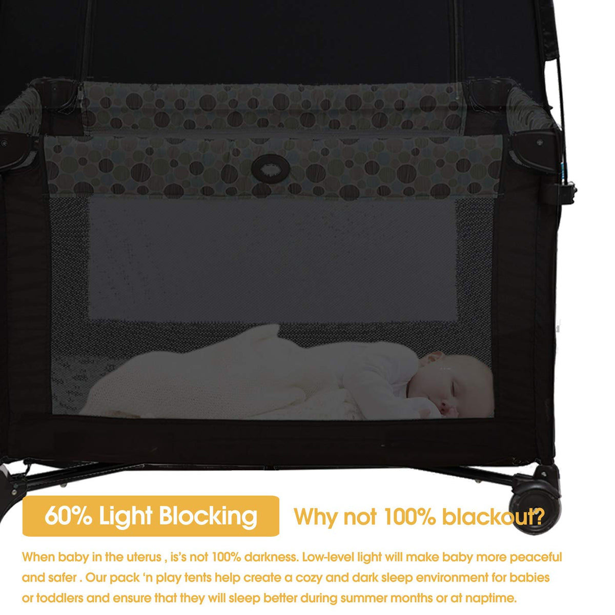 Pack-N-Play Tent Darkening Mini Crib Canopy Cover G61859