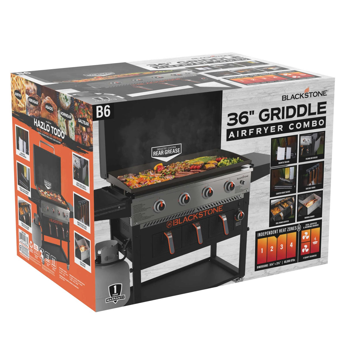 4-Burner Propane Griddle with Air Fryer and Hood T262048