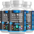 Sea Moss Black Seed Oil Ashwagandha Bladderwrack Burdock 180 Count V8488