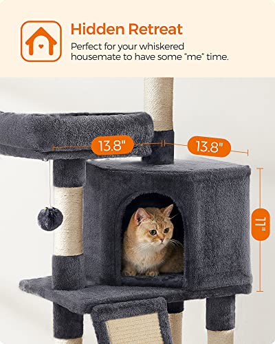 45.3-Inch Cat Tree with Scratching Post and Ramp A1800