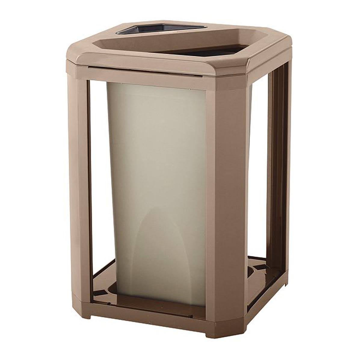 20 gal. Square Brown Trash Can Q644