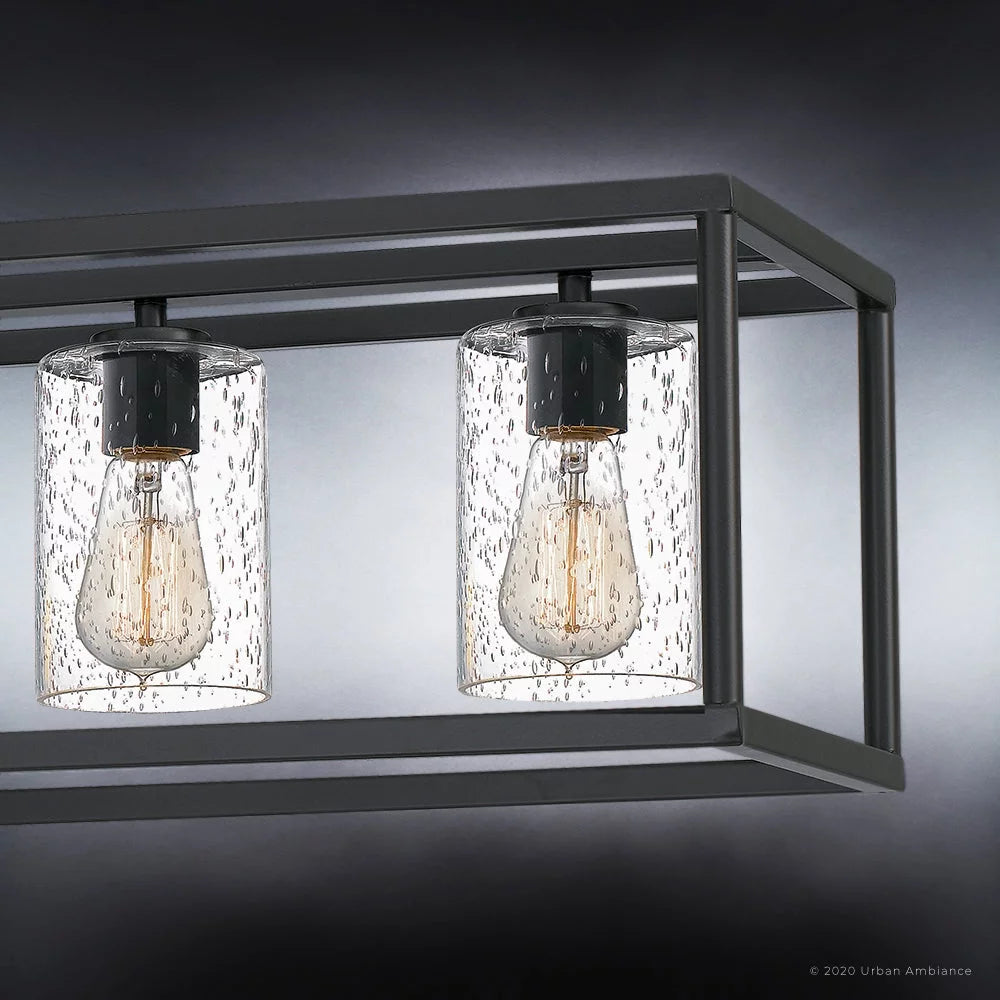 Black Bronze Clear Seedy Glass Chandelier U8881