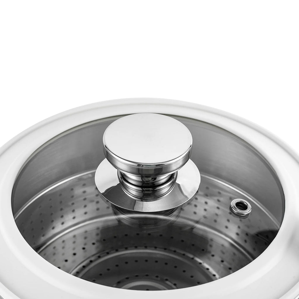 3L Stainless Steel Electric Hot Pot with Measuring Cup (White) J1808