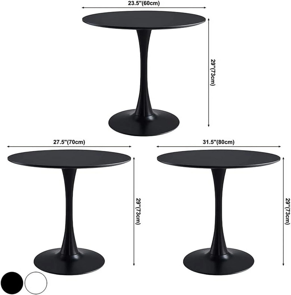 Round Dining Table 27.6" W Black H86967