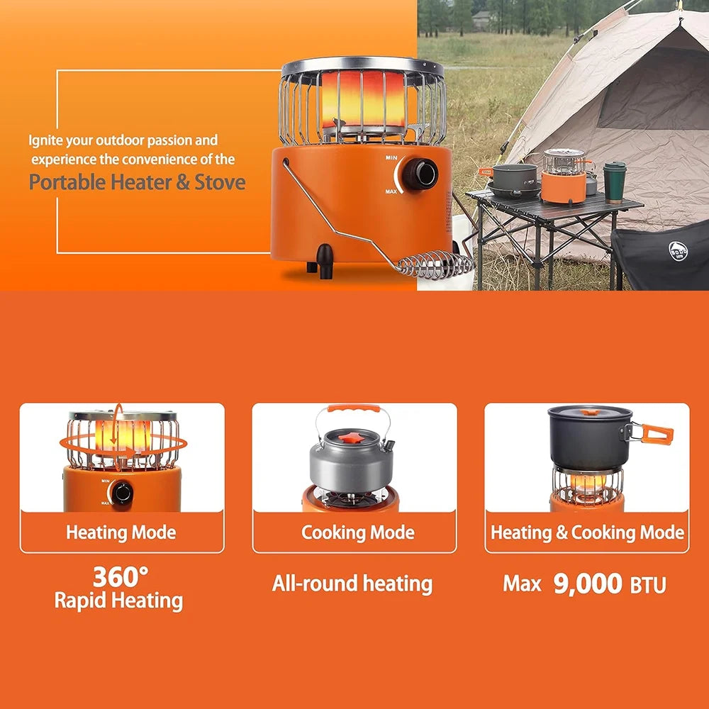 Portable Propane Heater & Stove with Fireproof Gloves M2481