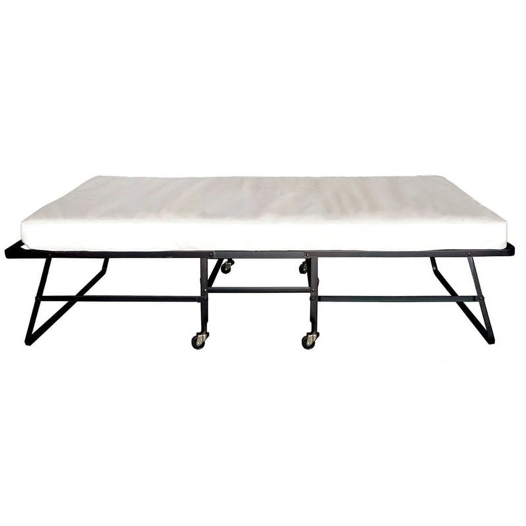 Black Metal Rollaway Bed Frame with Mattress S203782
