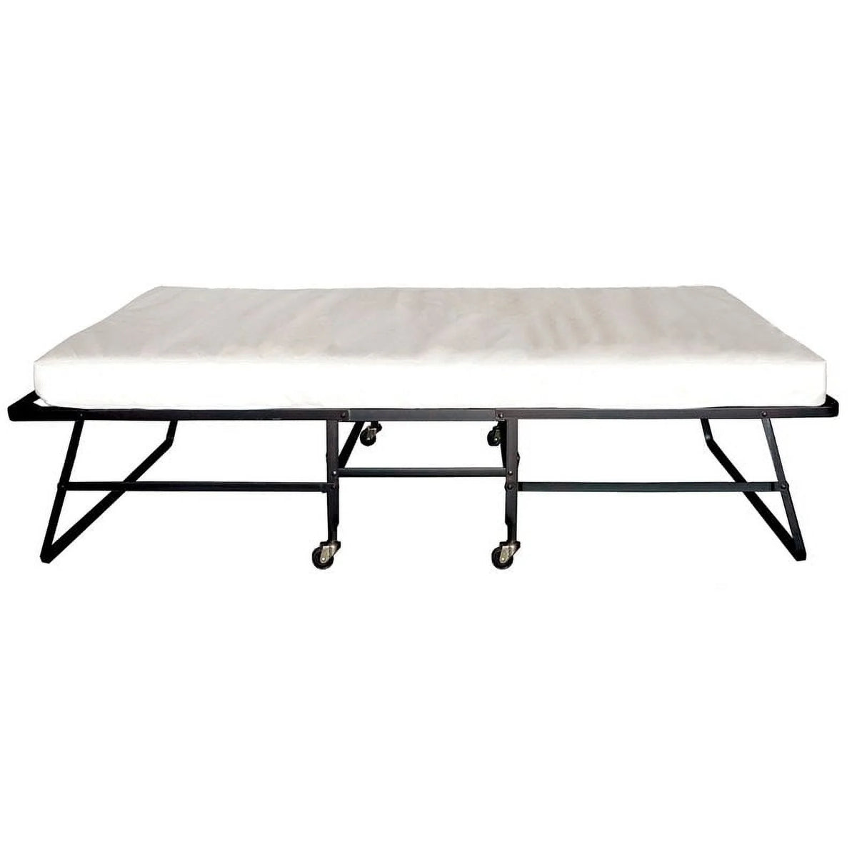 Black Metal Rollaway Bed Frame with Mattress S203782