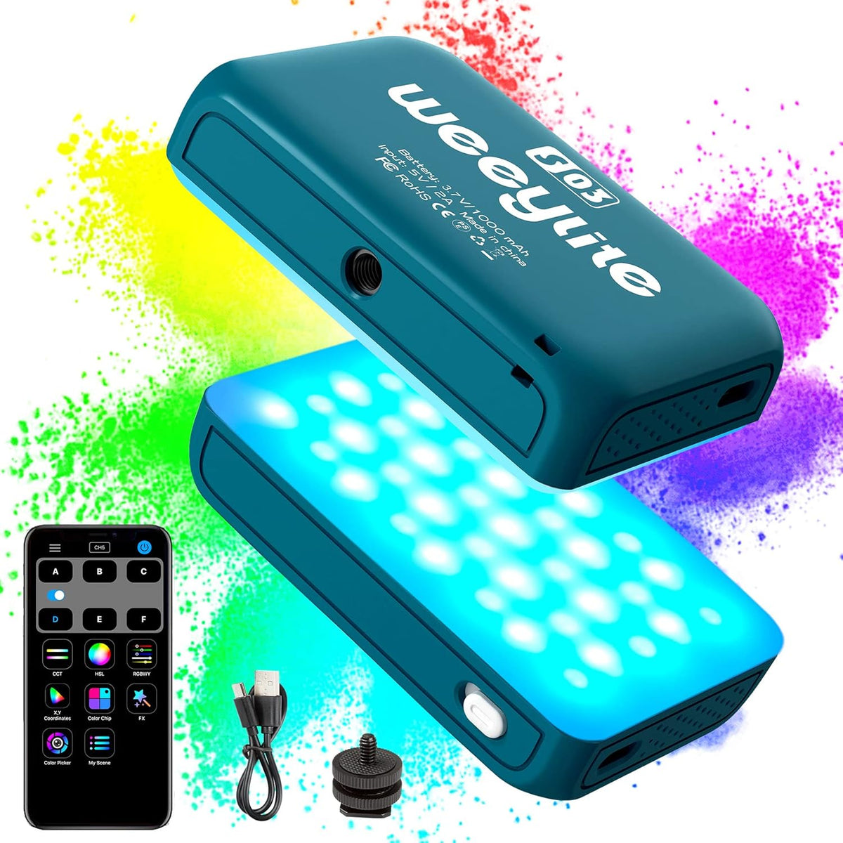 Portable Pocket RGB LED Video Light 2800-6800K S367507