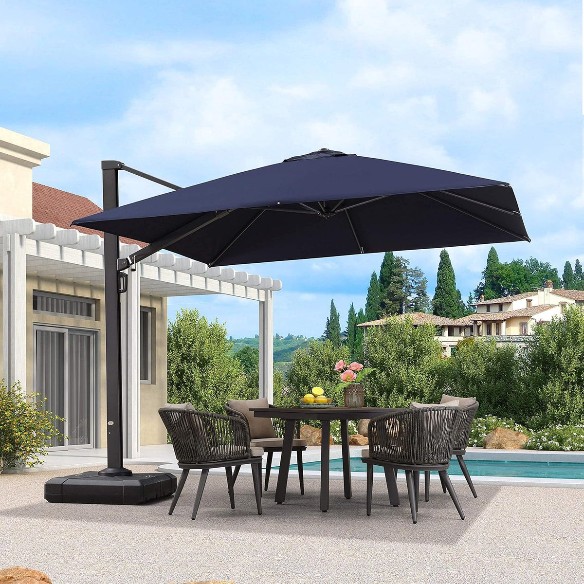 Turquiose Blue 11 FT Square Patio Umbrella H522