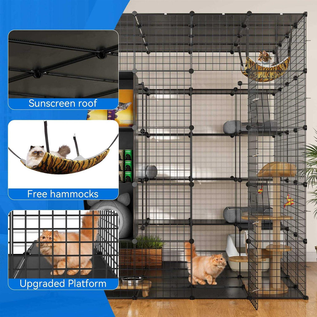 Large 5-Tier Cat Cage with Hammock T38194