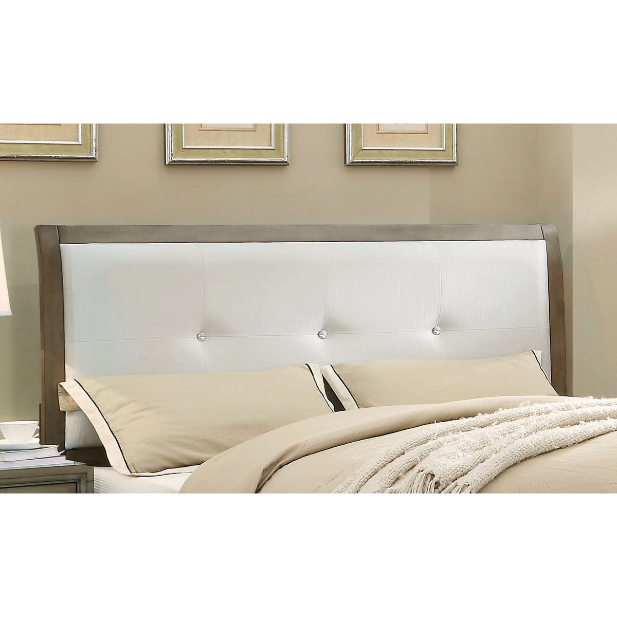 Brown Faux Leather Upholstered Platform Bed S851485