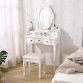 White Vanity Mirror Table Set with Stool E828839