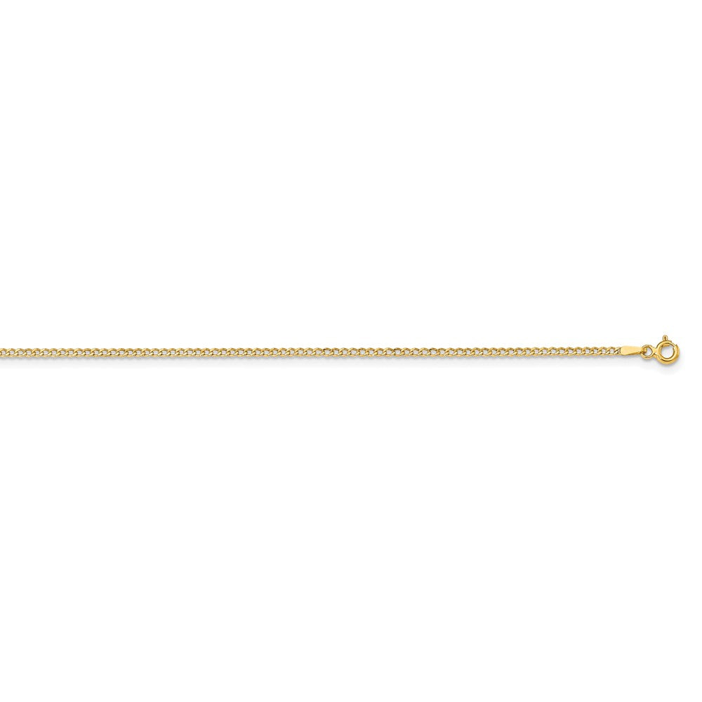14k Yellow Gold Hollow Curb Chain Necklace, 22 Inch O595