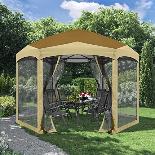 Camouflage 6 Sided Instant Screened Canopy Tent F358208