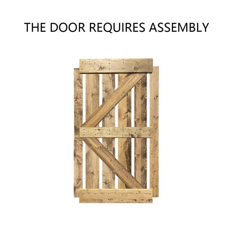 Espresso Solid Knotty Pine Wood Interior Sliding Barn Door Slab Y16059
